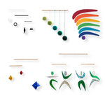 Load image into Gallery viewer, Set of 5 x Montessori Mobiles with gym holder - Munari, Gobbi, Dancers, Octahedrons, Rainbow

