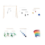 Load image into Gallery viewer, Set of 5 x Montessori Mobiles with gym holder - Munari, Gobbi, Dancers, Octahedrons, Rainbow
