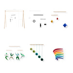 Load image into Gallery viewer, Set of 5 x Montessori Mobiles with gym holder - Munari, Gobbi, Dancers, Octahedrons, Rainbow
