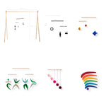 Load image into Gallery viewer, Set of 5 x Montessori Mobiles with gym holder - Munari, Gobbi, Dancers, Octahedrons, Rainbow
