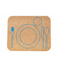 Cork placemat for LEFT-HANDER or RIGHT-HANDER