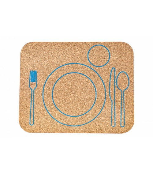 Cork placemat for LEFT-HANDER or RIGHT-HANDER