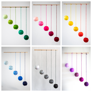 Set of 5x Montessori Mobiles with holder - Munari,Gobbi,Dancers,Octahedrons,Rainbow