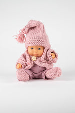 Load image into Gallery viewer, Hand Knitted set of clothes for a Miniland doll 21 cm - Jacob&#39;s Montessori
