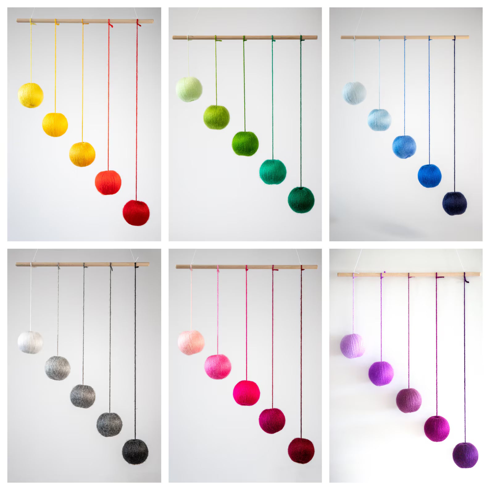 Set of 5 Montessori Mobiles – Munari, Gobbi, Dancers, Rainbow