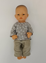 Load image into Gallery viewer, Miniland Doll - 12.63&#39;&#39;, 32cm. Asian Boy Doll with Handmade Clothes.
