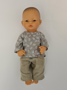 Miniland Doll - 12.63'', 32cm. Asian Boy Doll with Handmade Clothes.