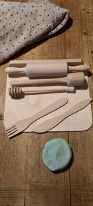 Wooden Tools for Playdough. Set of 6.