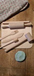 Wooden Tools for Playdough. Set of 6.