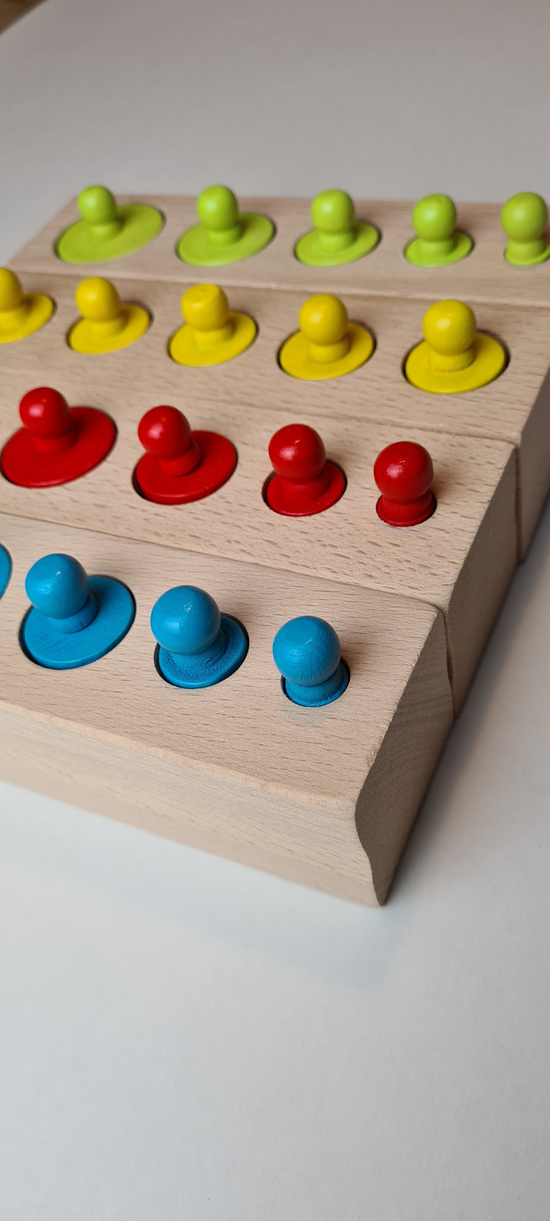 Knobbed Cylinders. Montessori Wooden Cylinders.