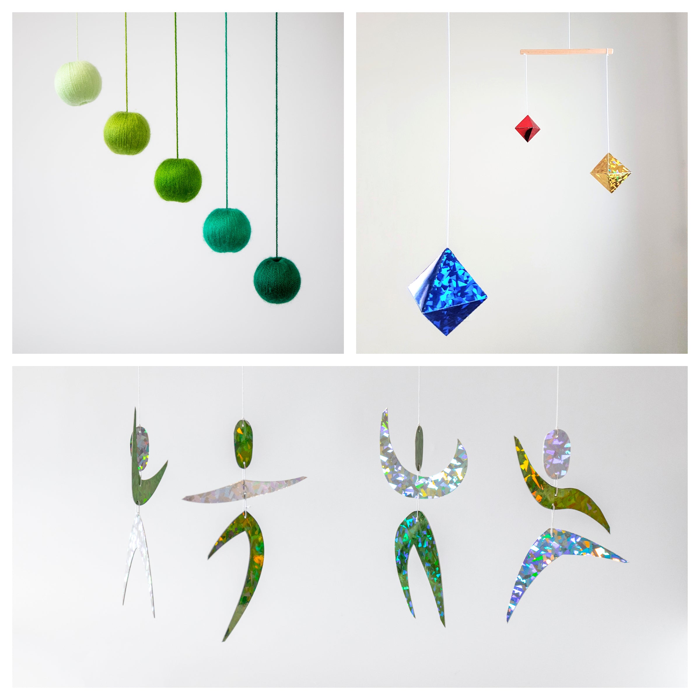 Set of 3 x montessori mobile - Green Gobbi, Octahedron