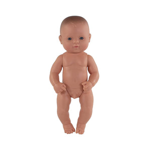 Miniland Doll - 12.63'', 32cm. Caucasian Boy Doll with Handmade Clothes.