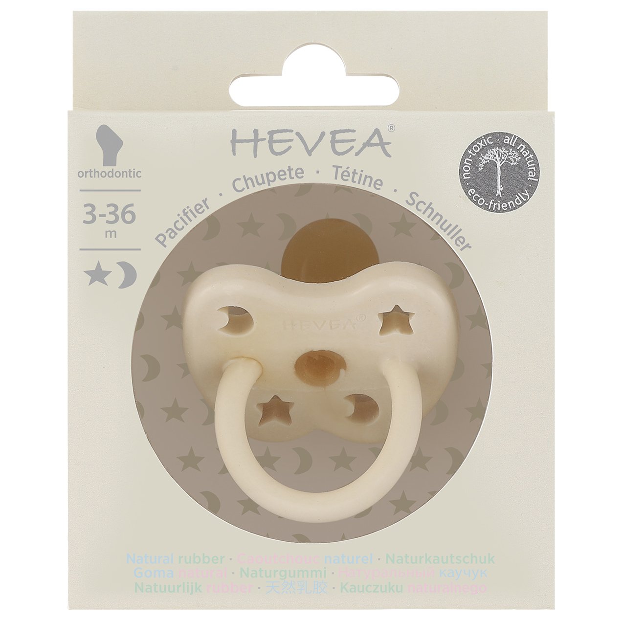 Hevea Pacifier, Milky White, 3-36m