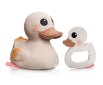 Load image into Gallery viewer, HEVEA Kawan Giftset – duck,  and a  teether, 100% natural rubber
