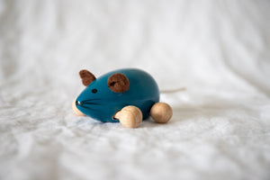 Blue Wooden Mouse