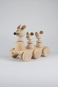 Wooden Mouse and Her Babies