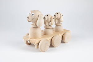 Wooden Dog and Puppies