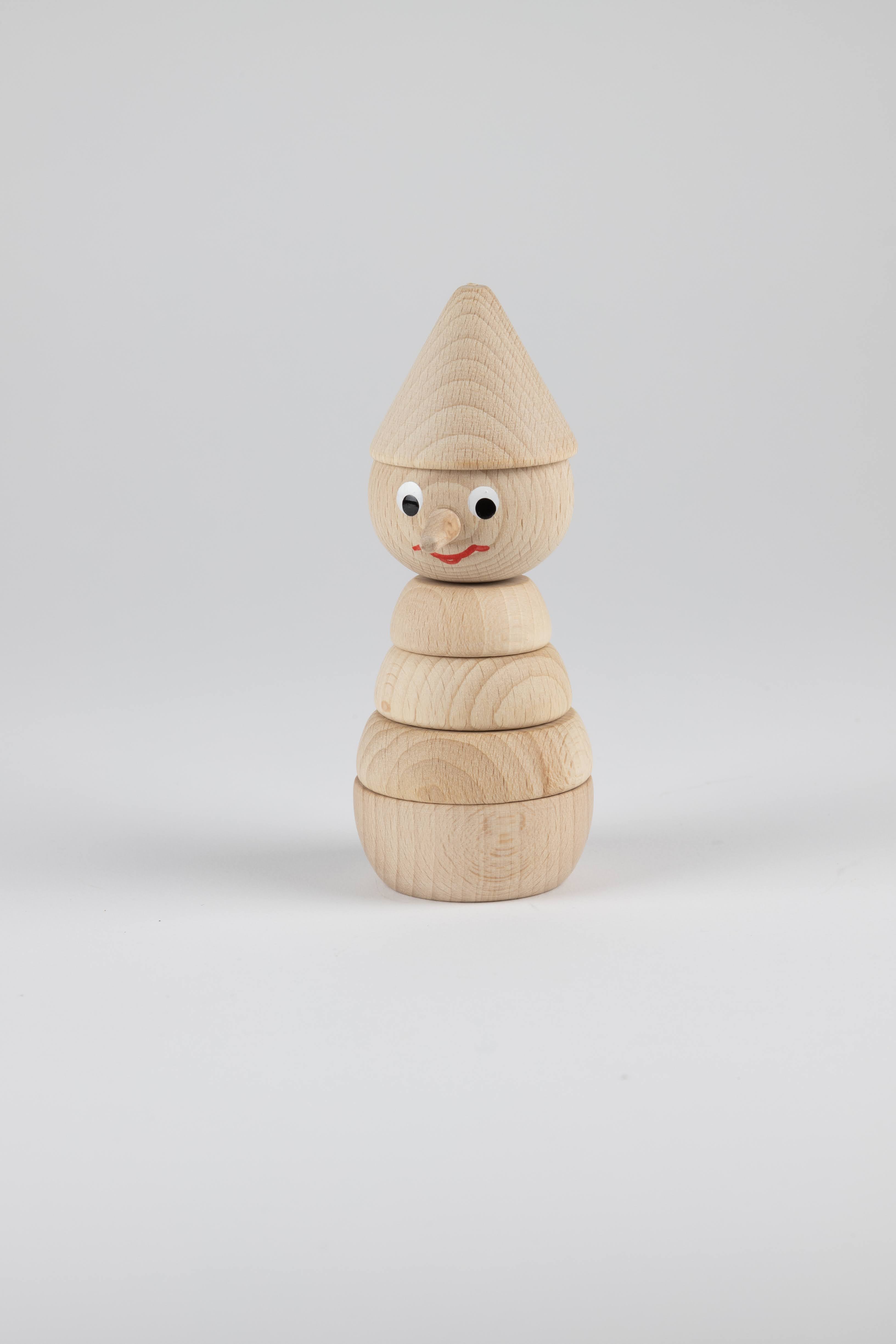 Natural Wooden Pinocchio Stacking Toy