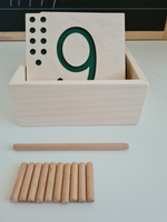 Load image into Gallery viewer, Wooden Movable  Numbers with Pegs.
