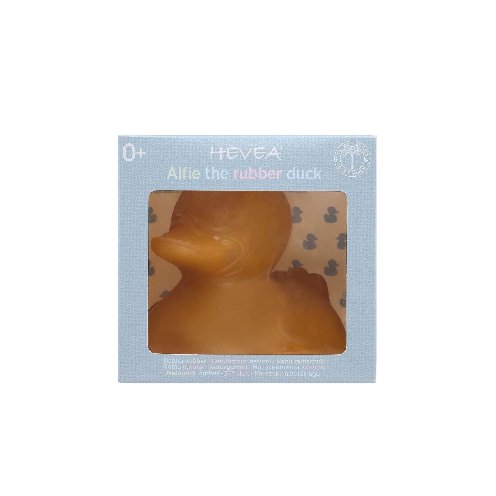 Alfie the duck. Natural Rubber Bath Toy Free of Holes.