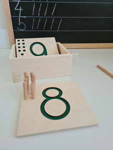 Wooden Movable  Numbers with Pegs.