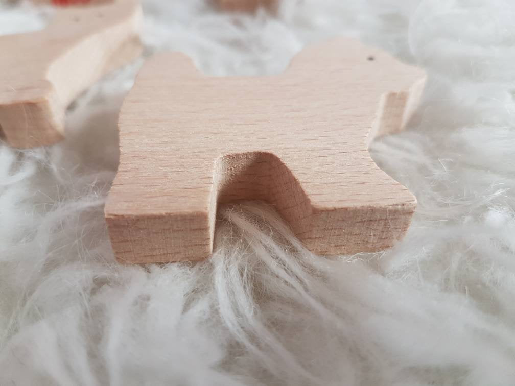 Set of 10 wood carved animals
