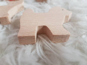 Set of 10 wood carved animals