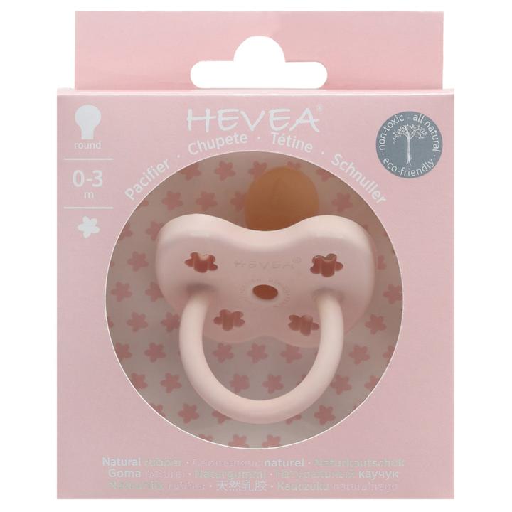 Hevea Pacifier, Powder Pink, 0-3 m